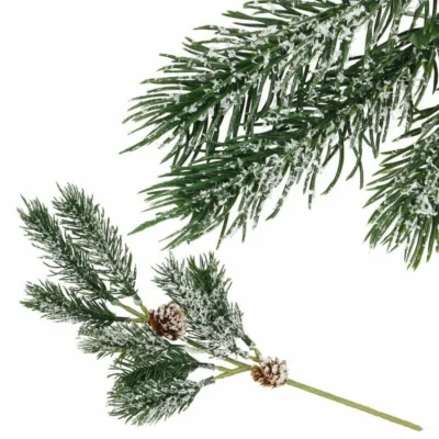 Dekoratiivne männioks käbide ja lumega 34 cm