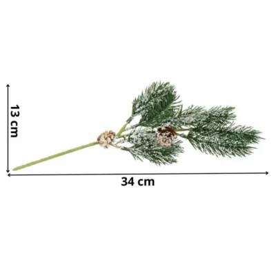 Dekoratiivne männioks käbide ja lumega 34 cm