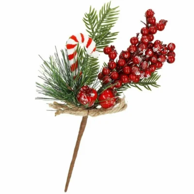 Dekoratiivoks marjade ja kommipulgaga 24 cm