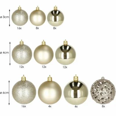 Kuuseehete komplekt 100 tk, kuldsed kuulid Ø 3–6 cm