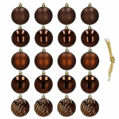 Kuuseehete komplekt 20 tk, pruunid kuulid Ø 6 cm