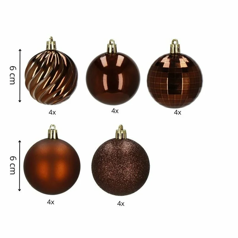 Kuuseehete komplekt 20 tk, pruunid kuulid Ø 6 cm