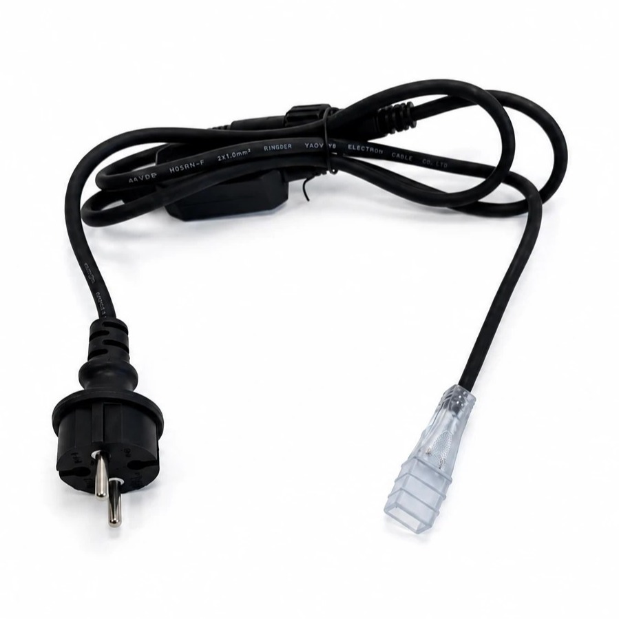 PRO topeltneooni toitekaabel 1,5 m SUPER CONNECT, must (PRO-PPCLDN1,5-BL-OW2-CON)